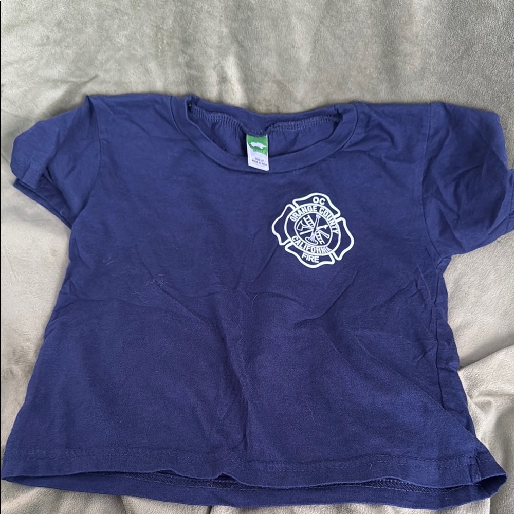 Kids Navy Blue Firefighter T-Shirt